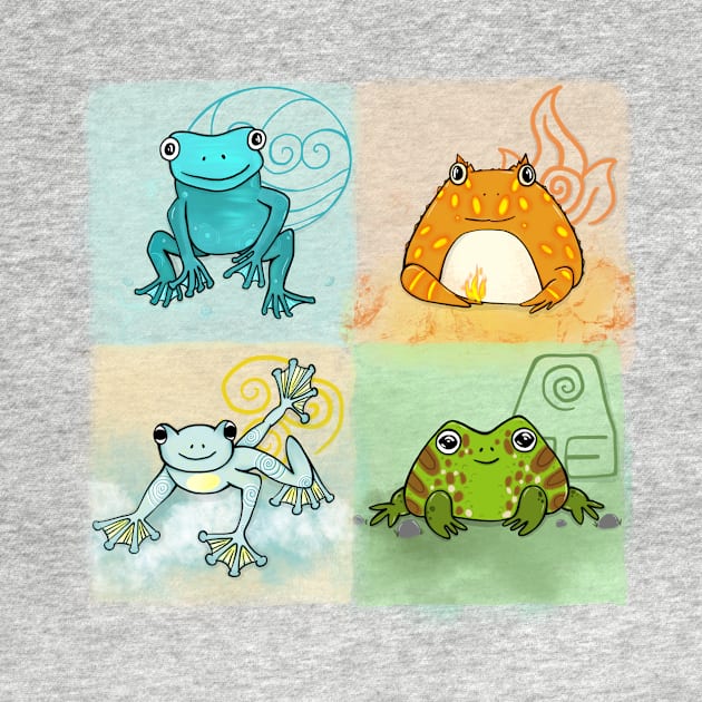 The Four Element Frogs by astonishingemma